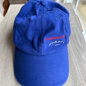 Porsche Blue Baseball Cap Hat Embroidered Logo Crest Lined Adjustable Strapback